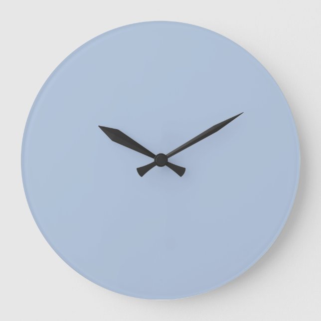Light Steel Blue Solid Colour Large Clock (Front)