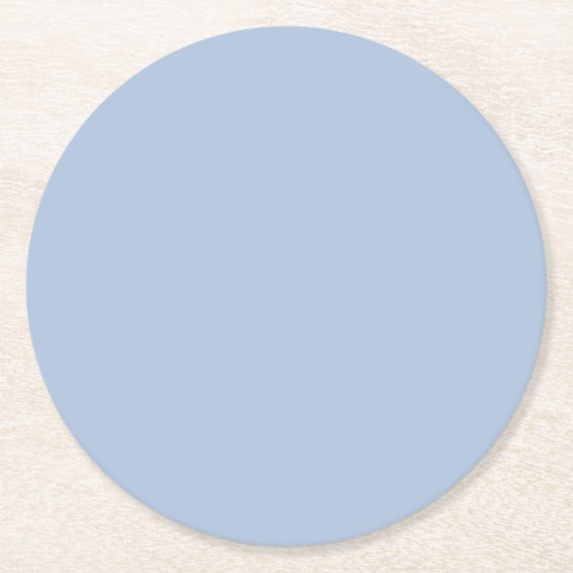 Light Steel Blue Solid Colour Round Paper Coaster (Front)