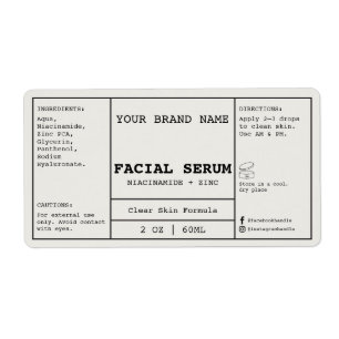 Light Stone Facial Cosmetic 2 oz. Serum Label