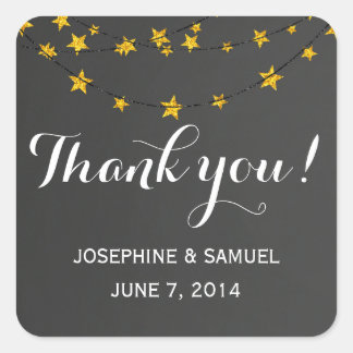 Light String Chalkboard Square Stickers