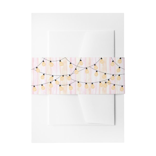 Light String Invitation Belly Band (Front Example)