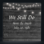 Light String on Wood Wedding Album  Binder<br><div class="desc">Glowing string of lights on black rustic wood background for wedding album.
Names and wedding date can be changed.</div>