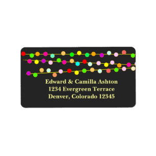Light Strings Customisable Christmas Address Label