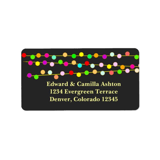 Light Strings Customisable Christmas Address Label (Front)