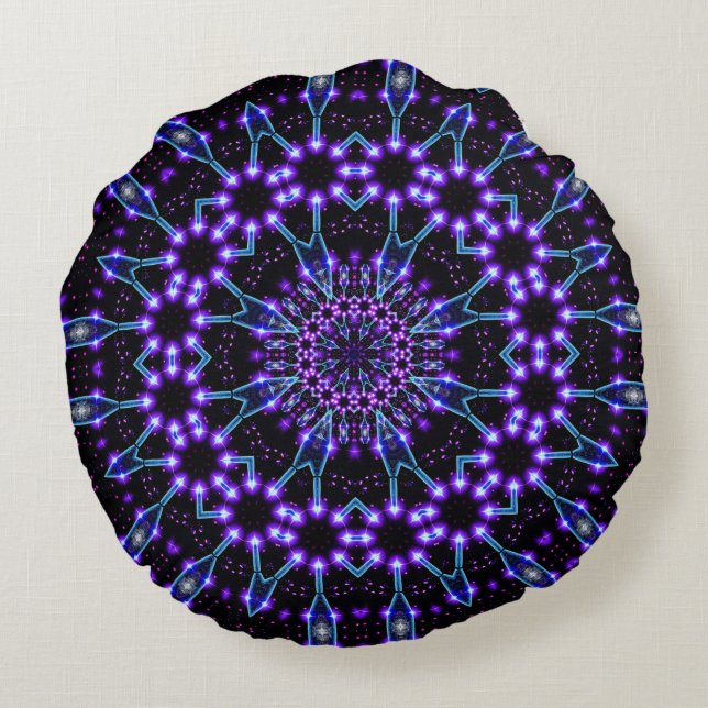 Light Structures Mandala Round Pillow (Back)