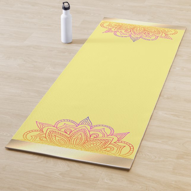 Light sunny and happy yellow with mandala yoga mat (In Situ)