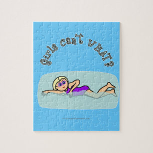 Light Swimmer Girl Swimming Jigsaw Puzzle