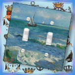 LIGHT SWITCH COVER - Seascape - Vincent van Gogh<br><div class="desc">An image of an 1888 painting by Vincent van Gogh entitled "Zeegezicht bij Les Saintes-Maries-de-la-Mer" ( "Seascape near Les Saintes-Maries-de-la-Mer" ) beautifully covers this Light Switch Cover, available for single, double or triple switches. This design DOES NOT work well with the Rocker style covers. ►Personalize, if desired, by adding a...</div>