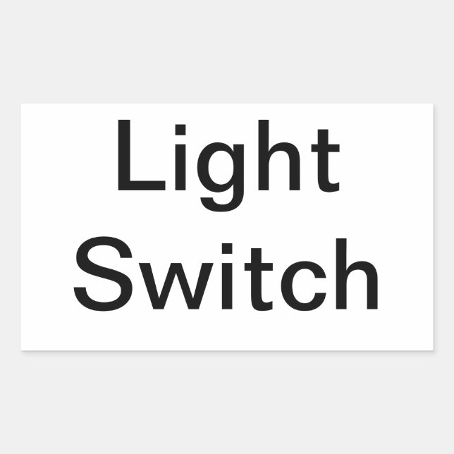 Light Switch Sign Sticker (Front)
