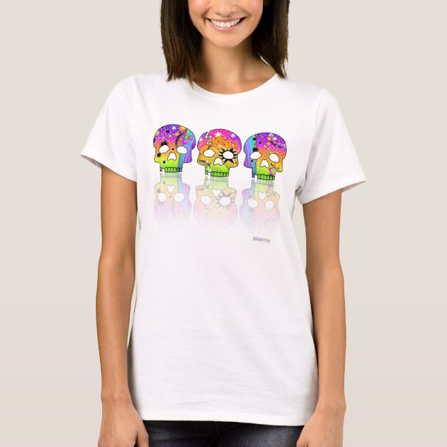 Light T-shirt - POP ART SKULLS (Front)