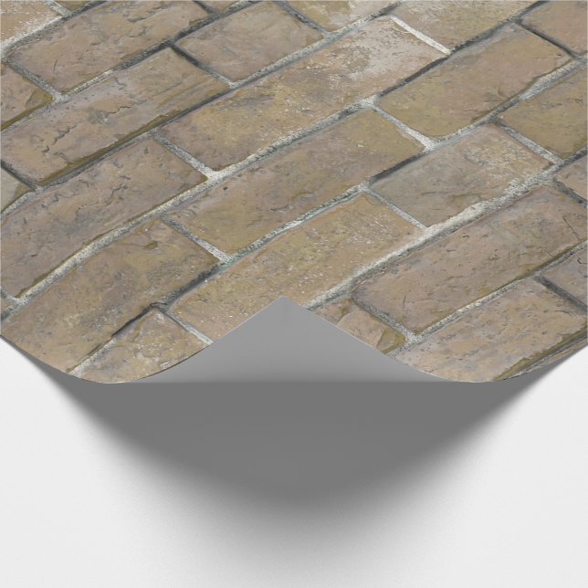 Light Tan Brick Wall Pattern Wrapping Paper (Corner)