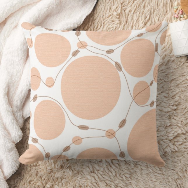 Light Tan Earth Tones  Circles Throw Pillow (Blanket)