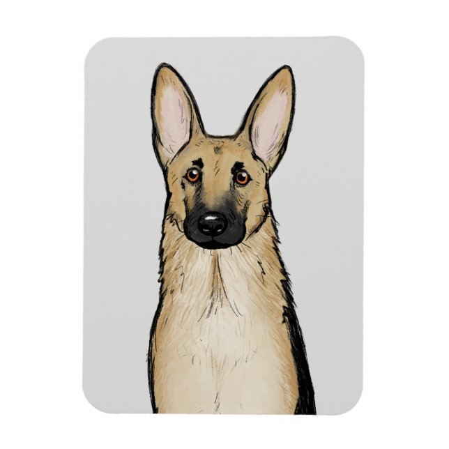 Light Tan German Shepherd Dog | Cute Pet Art Magnet (Vertical)