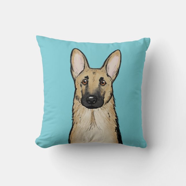 Light Tan German Shepherd Dog Decorative Art Throw Pillow (Front)