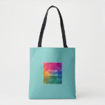 Light Teal Add Your Photo Here Custom Template Tote Bag<br><div class="desc">Add Your Business Company Logo Text Here Elegant Modern Template Carissma Colour Shopping Shoulder Tote Bag.</div>