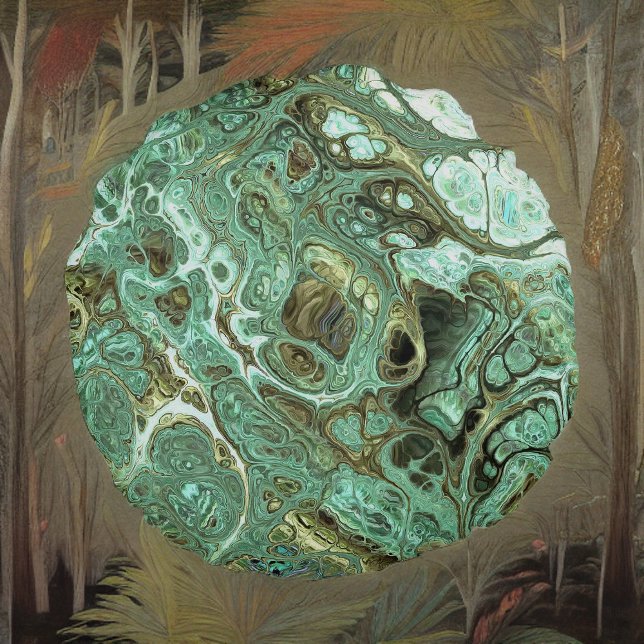 Light Teal and Grey Faux Marble Round Pillow (Creator Uploaded)