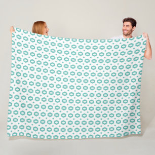 Light Teal and White: Geometriana Fleece Blanket