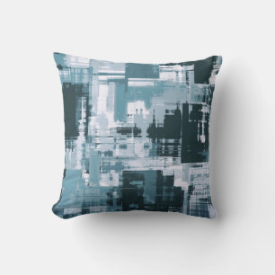 Light Teal Blue Green Abstract Trendy Throw Pillow