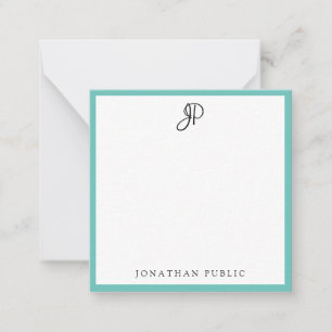 Light Teal Colour Handwritten Monogram Template