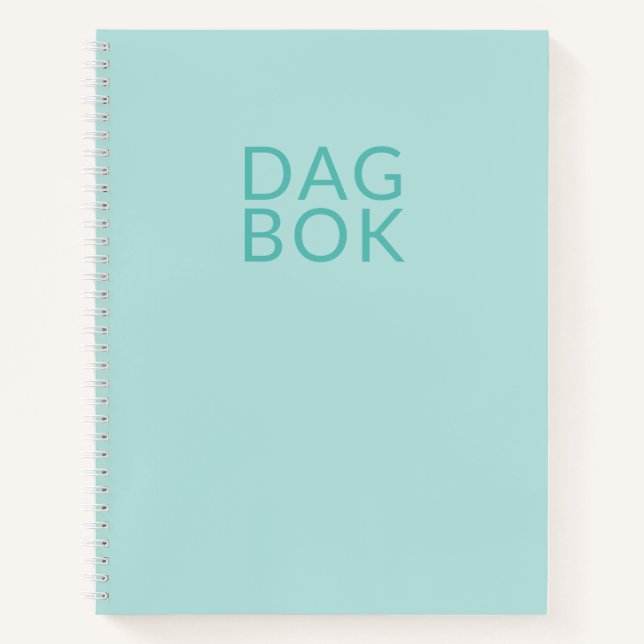 Light Teal Dagbok Notebook (Front)