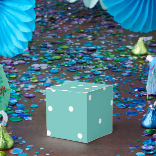 Light Teal Dot Pattern BonBon Candy Favor Box