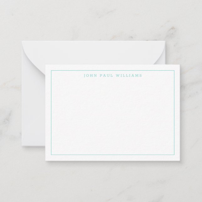 Light Teal Green Professional Simple Thin Border Card (Front)