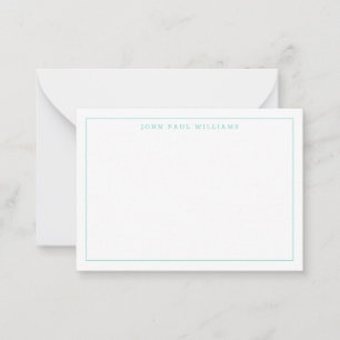 Light Teal Green Professional Simple Thin Border Card
