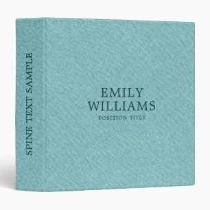 Light Teal Green Tones Linen Burlap Fabric Look Binder