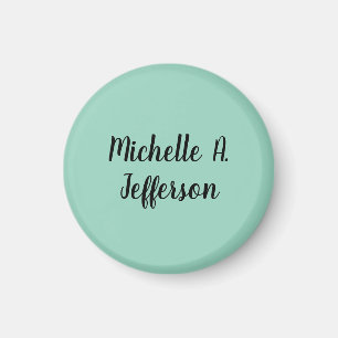 Light Teal Handwriting Creative Trendy Name Magnet