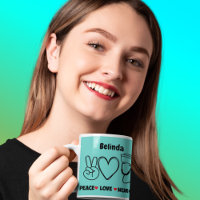 Light Teal Peace Love Nursing Appreciation