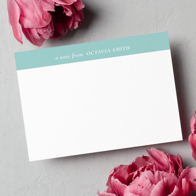 LIGHT TEAL PERSONALIZED FAMILY NAME MONOGRAM CARD (Creator Uploaded)