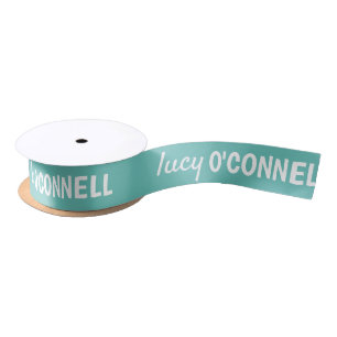 Light Teal Satin Ribbon - Personalised Ribbon