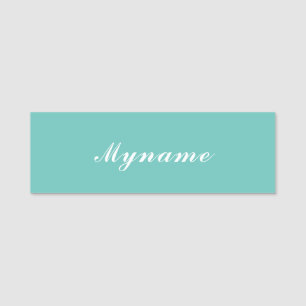 Light Teal Trendy Modern Minimalist Chic Name Name Tag