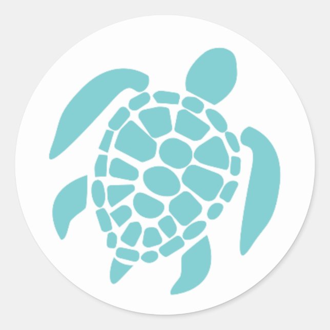 Light Teal Turtle Sticker | Sea Turtle Sticker (Front)