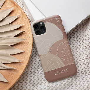 Light Terracotta Boho Tropical Monstera Leaf iPhone 16 Case