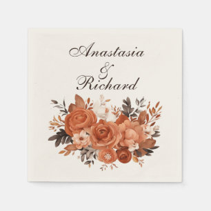 Light Terracotta Burnt Orange Wedding Napkin