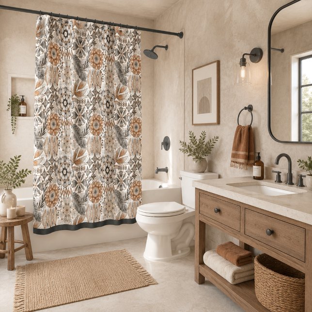 Light Terracotta Grey Botanical Pattern (Creator Uploaded)