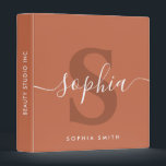 Light Terracotta Minimal Monogram Name Initials Binder<br><div class="desc">Light Terracotta Minimal Monogram Name Initials</div>