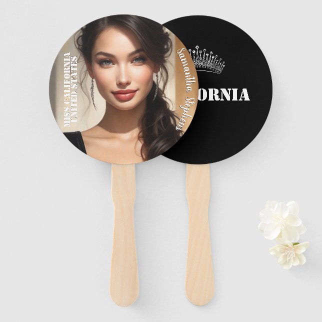 Light Text Pageant Fan Wavers - Set of 10 Fans (Front and Back)