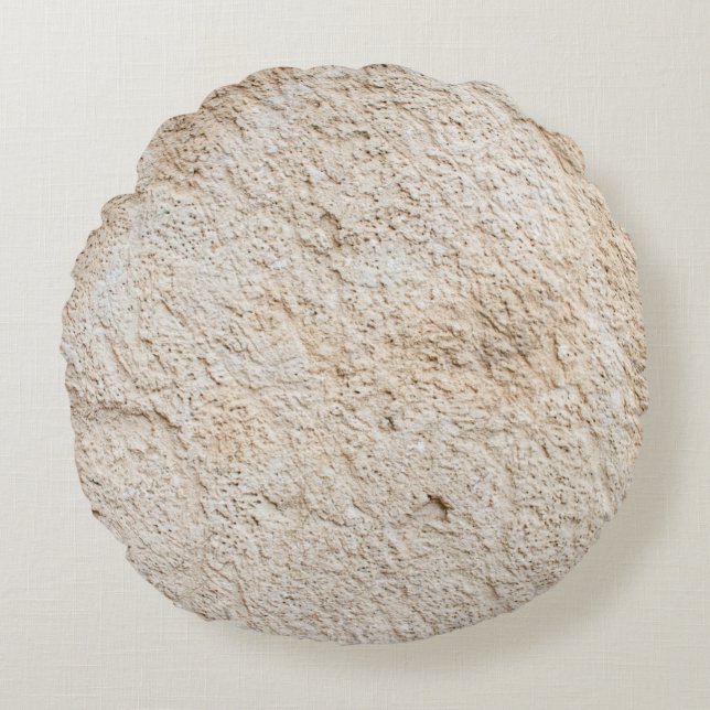 Light texture of old antique wall, layer of concre round pillow (Front)