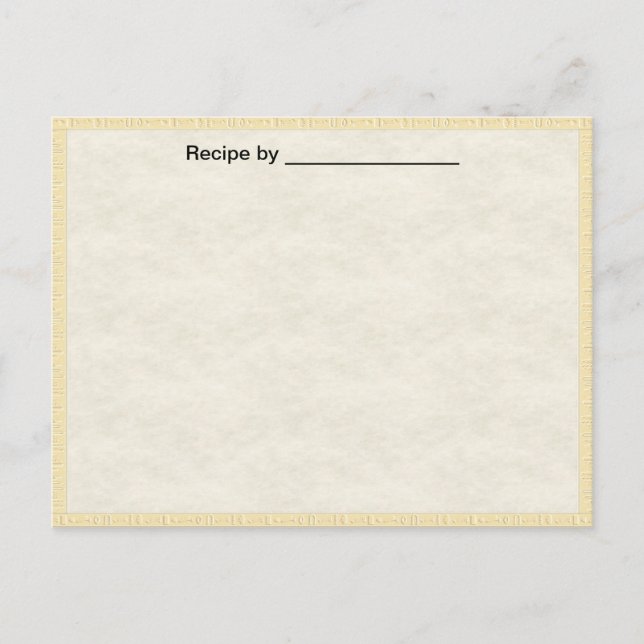 Light Textured Recipe Blank #1 Card (Front)