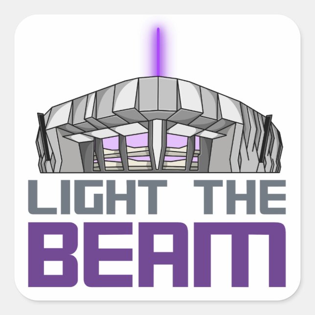 Light The Beam - Sacramento Basketball Square Sticker (Front)