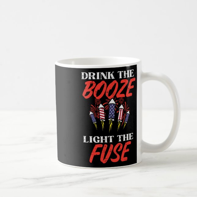 Light The Fuse Fireworks Funny Fourth 4th Of July  Coffee Mug (Right)