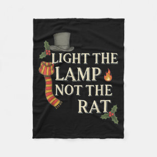 Light The Lamp Not The Rat Christmas Funny Novelty Fleece Blanket