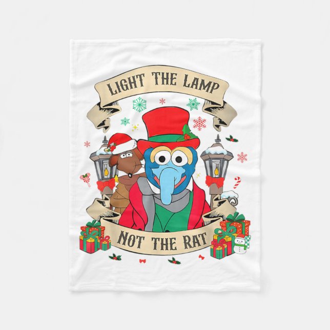 Light The Lamp Not The Rat Funny Christmas Matchin Fleece Blanket (Front)