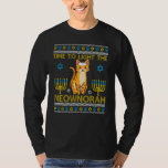 Light The Meownorah Jewish Cat Menorah Lover Ugly  T-Shirt<br><div class="desc">Light The Meownorah Jewish Cat Menorah Lover Ugly Chanukah</div>