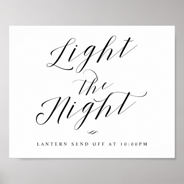 Light the Night Lantern Send Off Wedding Sign (Front)