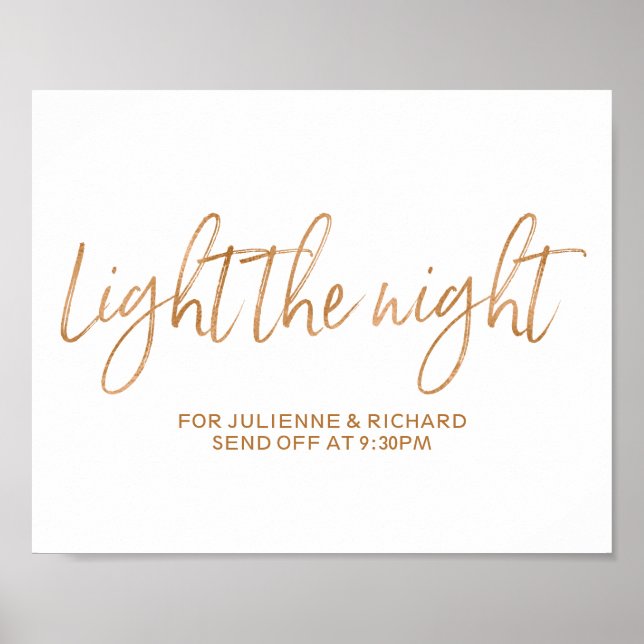 Light the Night Sparkles 8x10 Rose Gold Sign (Front)