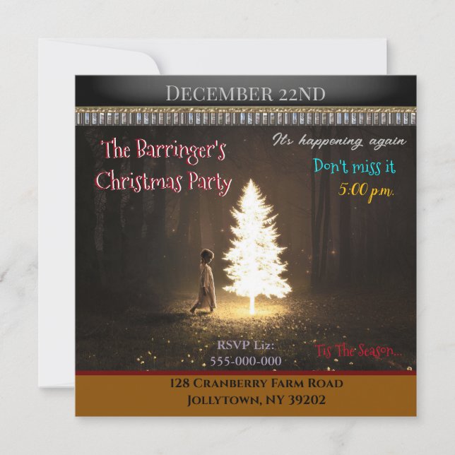 Light The Tree Holiday Christmas Party Invitation (Devant)