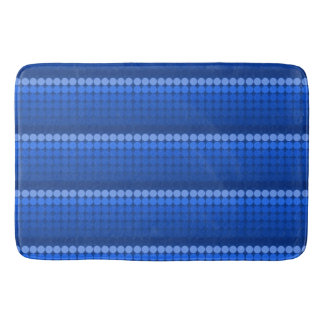 light to dark blue Mid century mod dots circles Bath Mat